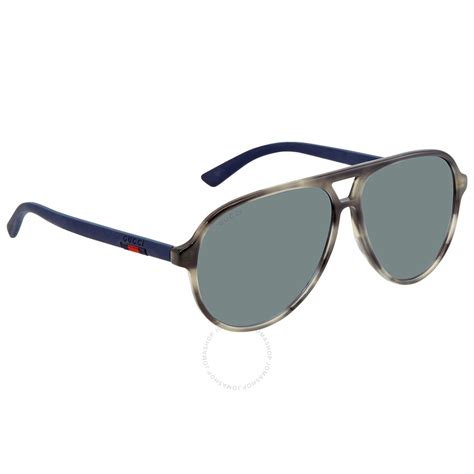 Gucci Polarized Grey Pilot Sunglasses GG0423S 010 60.